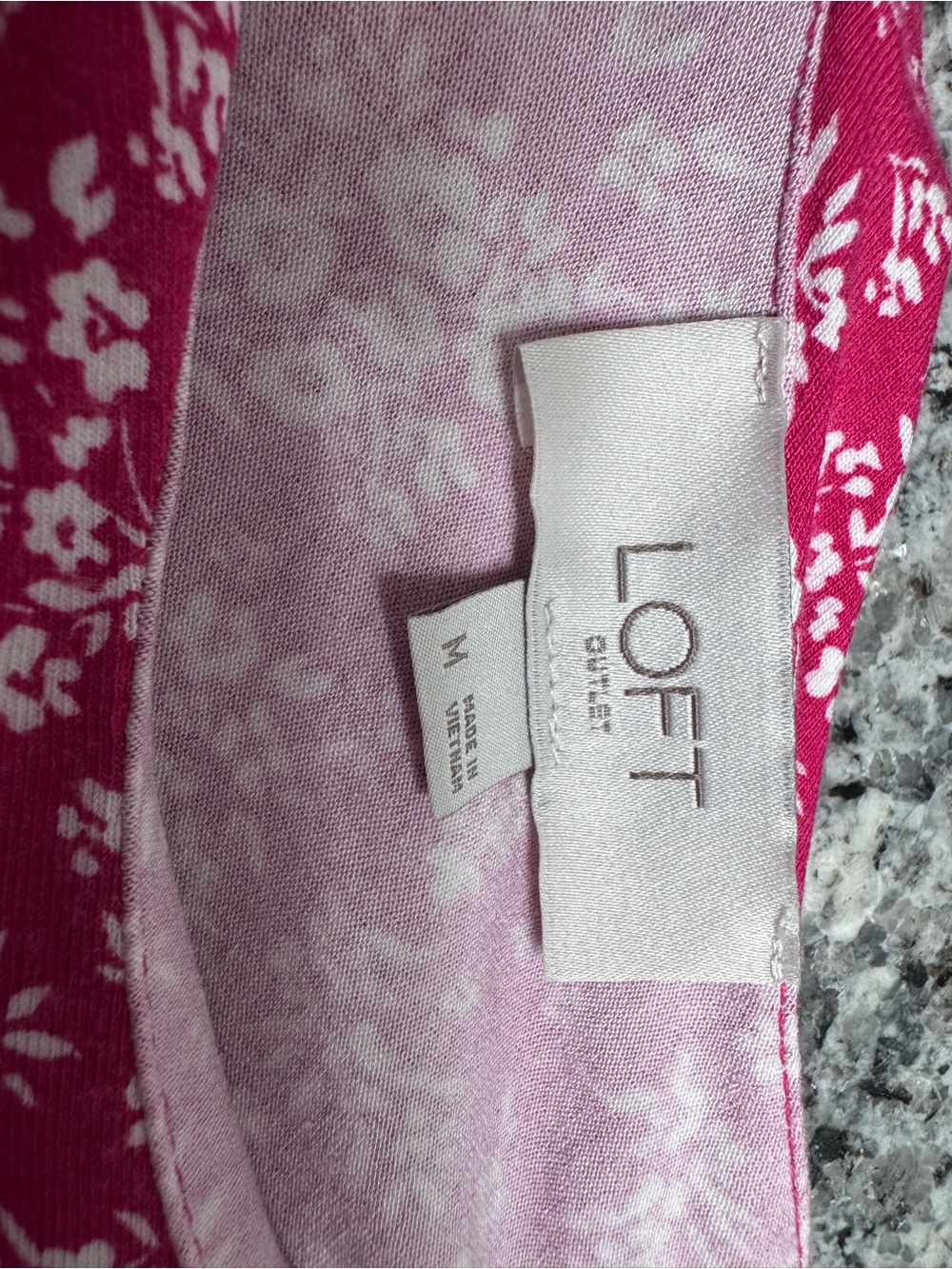 LOFT Raspberry Pink Floral Ruffle-Neck Sundress - Picture 4 of 4